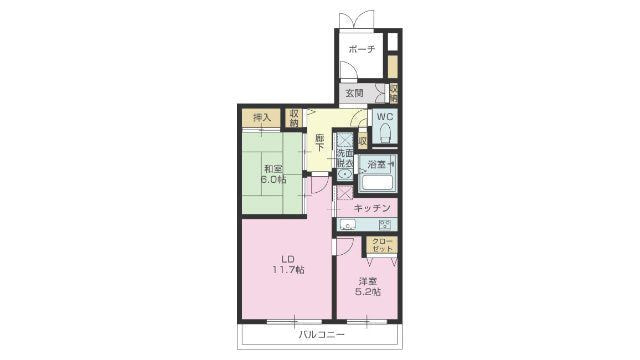 賃貸物件（住居用）シャルマンコーポ三島　2LDK　55.86m²