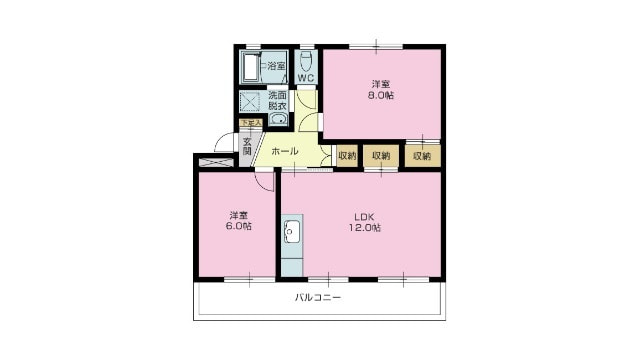 賃貸物件（住居用）野知マンションB　2LDK